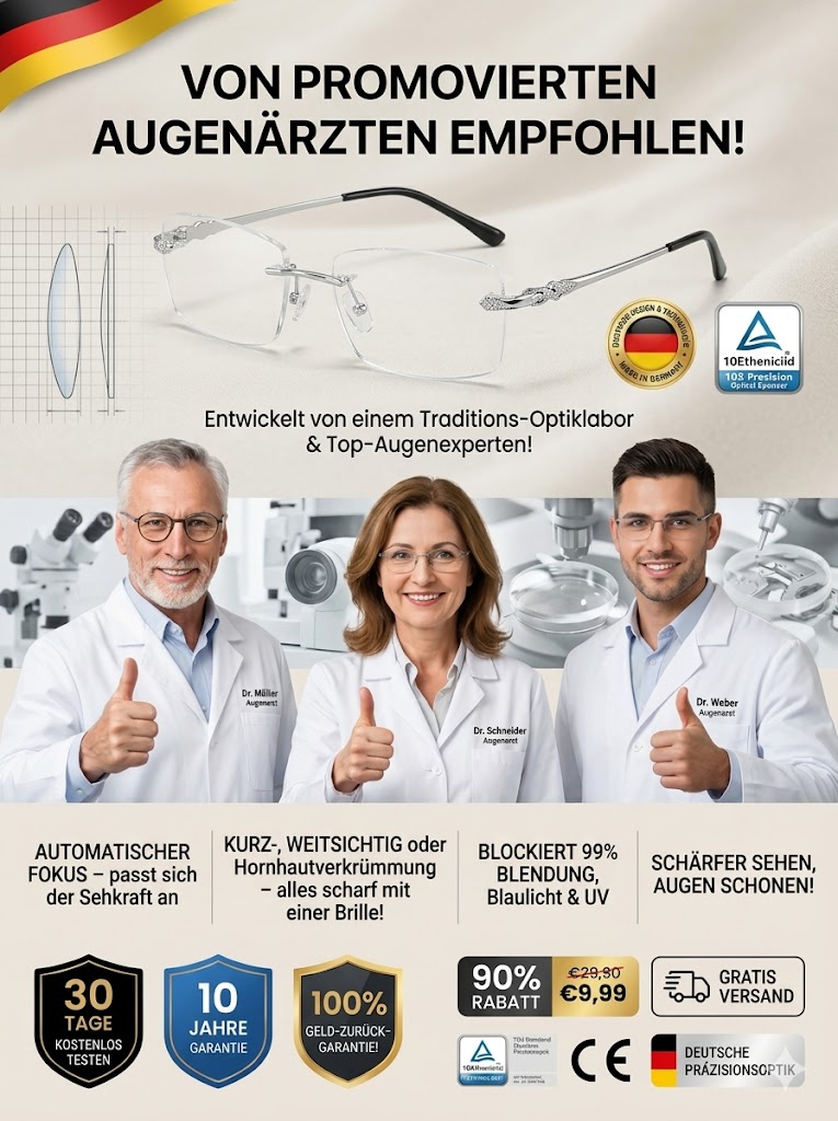 【 Kein Sehtest nötig】Jenaer Optik - Intelligente selbsttönende Lesebrille