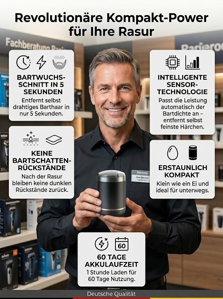 【In Zusammenarbeit mit der Technischen Universität München entwickelt】Intelligenter Sensorelektrorasierer
