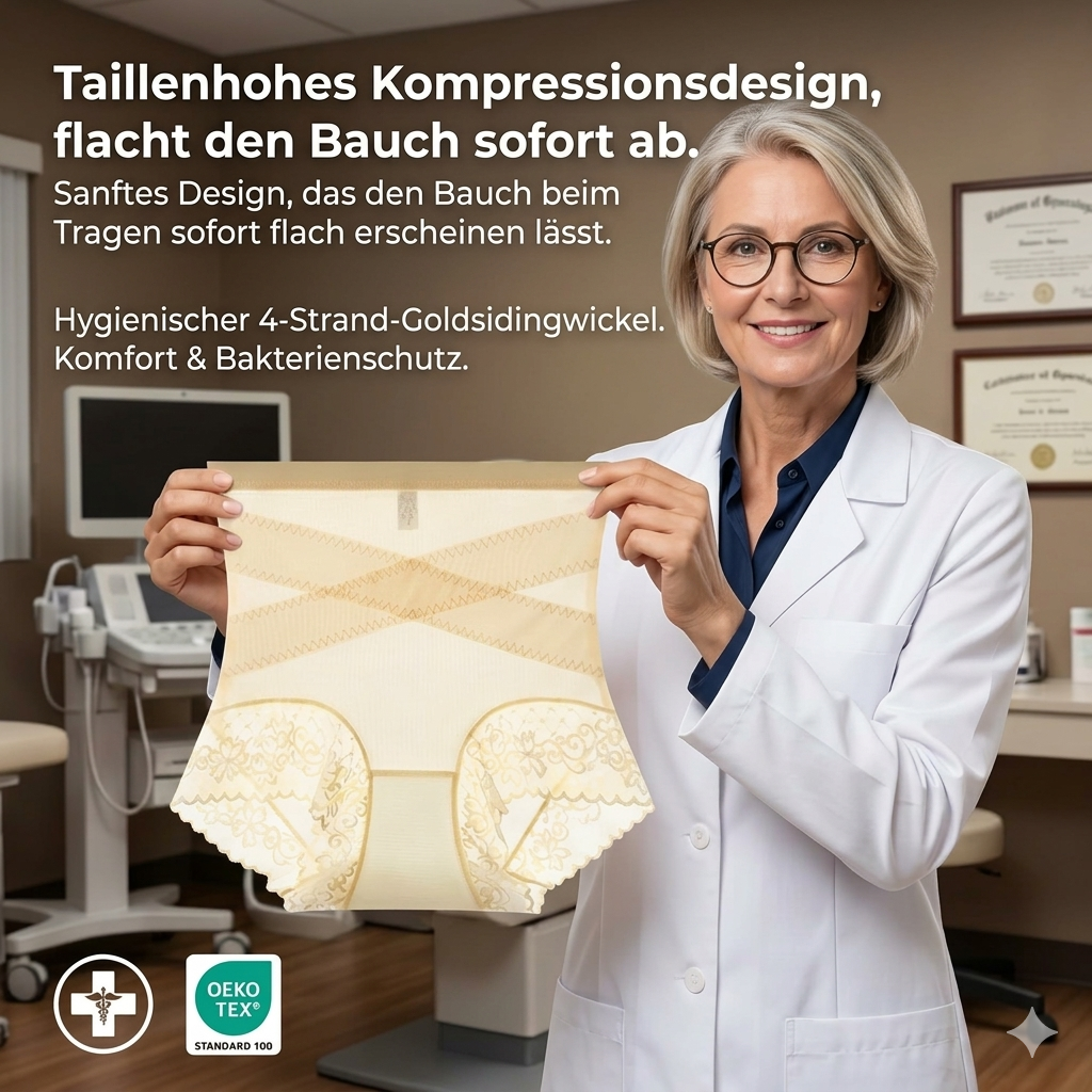 【Dünn wie Zikadenflügel】Bandage-Kompression, Bauchweg 7A-antibakterielle Unterwäsche