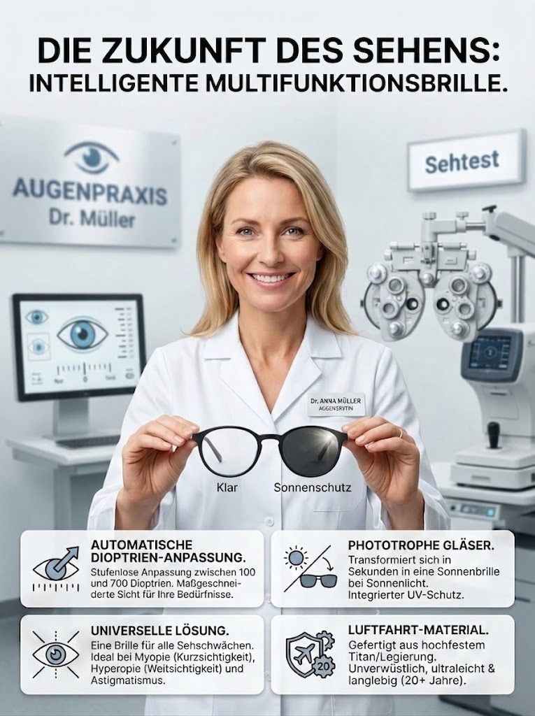 【👨‍⚕️Von Augenärzten empfohlen】👓Intelligente Brille mit Anpassung und Farbwechsel -💯Geeignet für Weitsichtigkeit, Kurzsichtigkeit und Astigmatismus