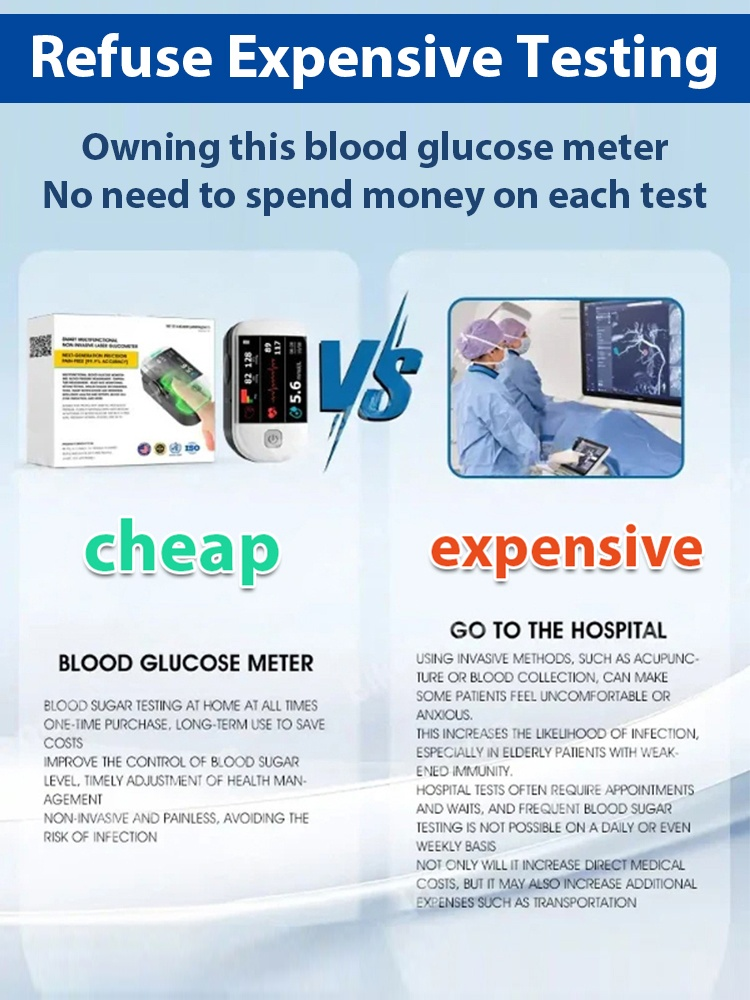 【🩺Non-Invasive Glucose and Oxygen Monitor】💝Measures blood glucose, blood pressure, and more without needles - ✨99% accuracy - 👨‍⚕️Recommended by cardiovascular experts