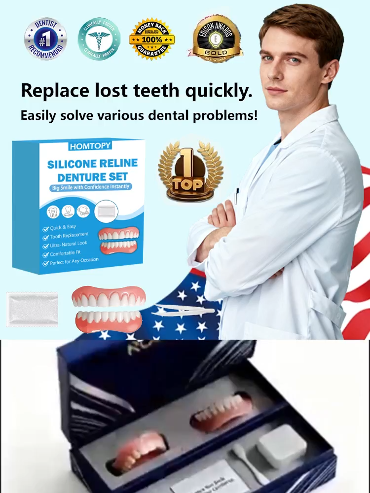 【Made in USA, FDA Approved】Custom Full Mouth Dentures Kit