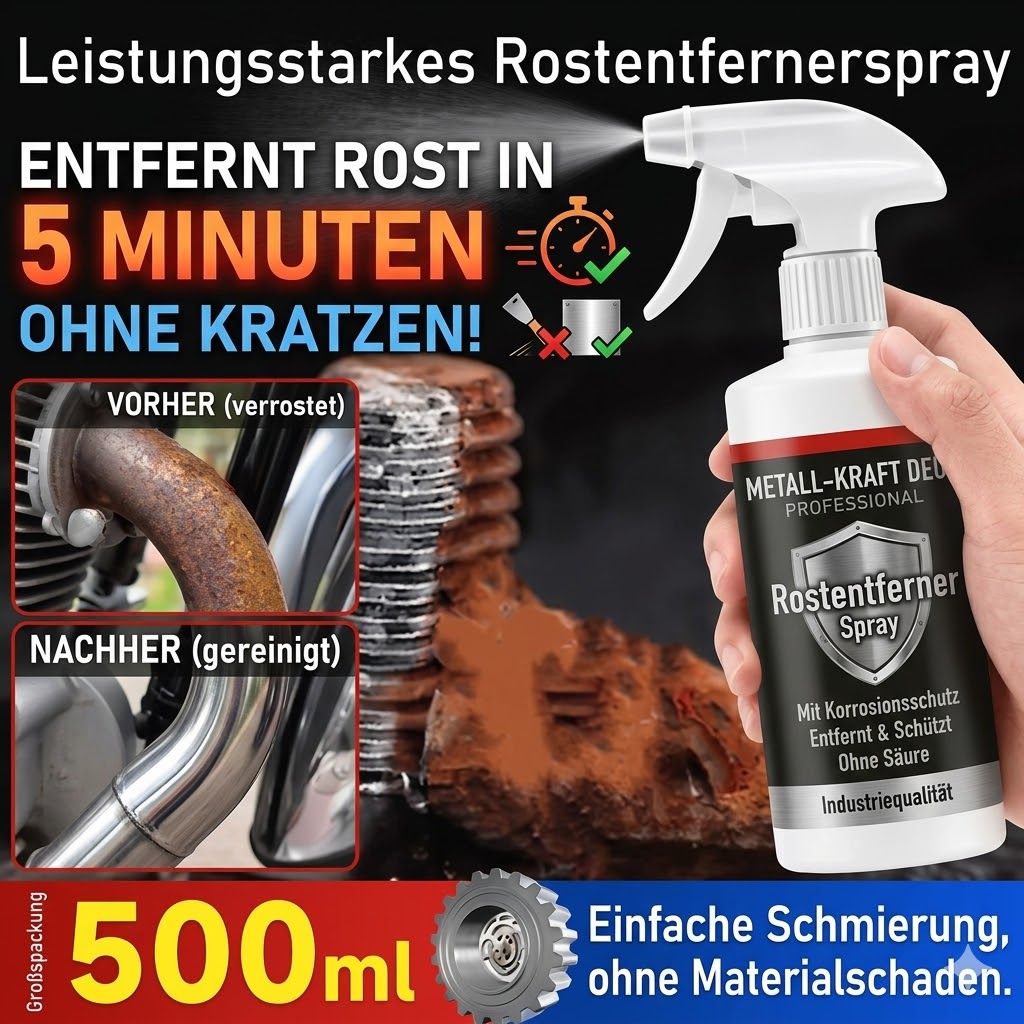 3 Sekunden Rostentferner Spray, kein Schleifen nötig, 50 Jahre Langzeitschutz