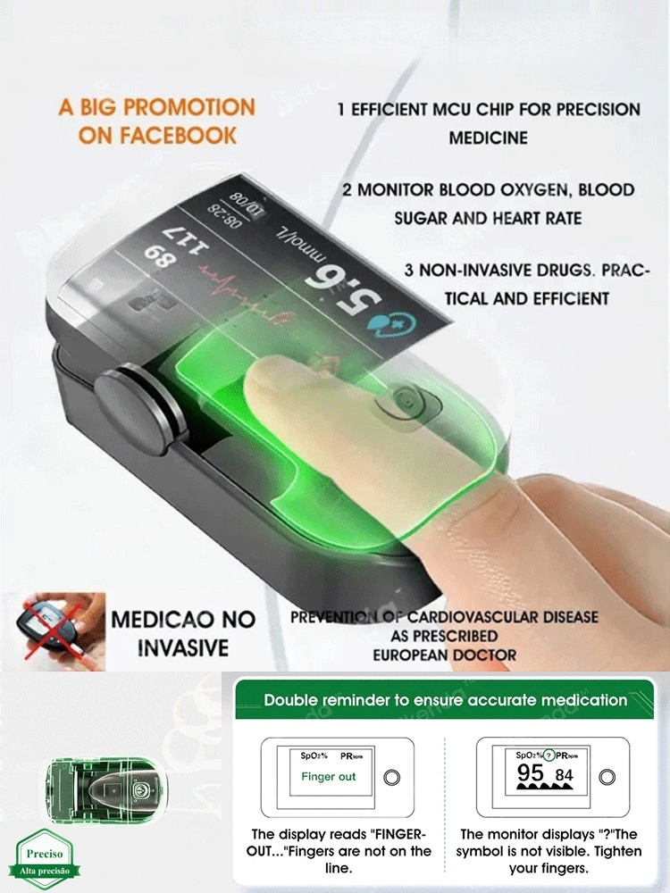 【🩺Non-Invasive Glucose and Oxygen Monitor】💝Measures blood glucose, blood pressure, and more without needles - ✨99% accuracy - 👨‍⚕️Recommended by cardiovascular experts