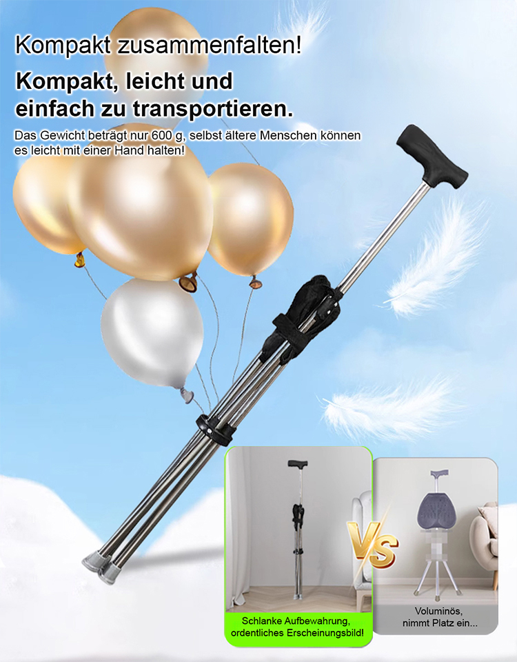 【In einer Sekunde zum Stuhl umwandelbar】Ausziehbarer Outdoor-Stockstuhl