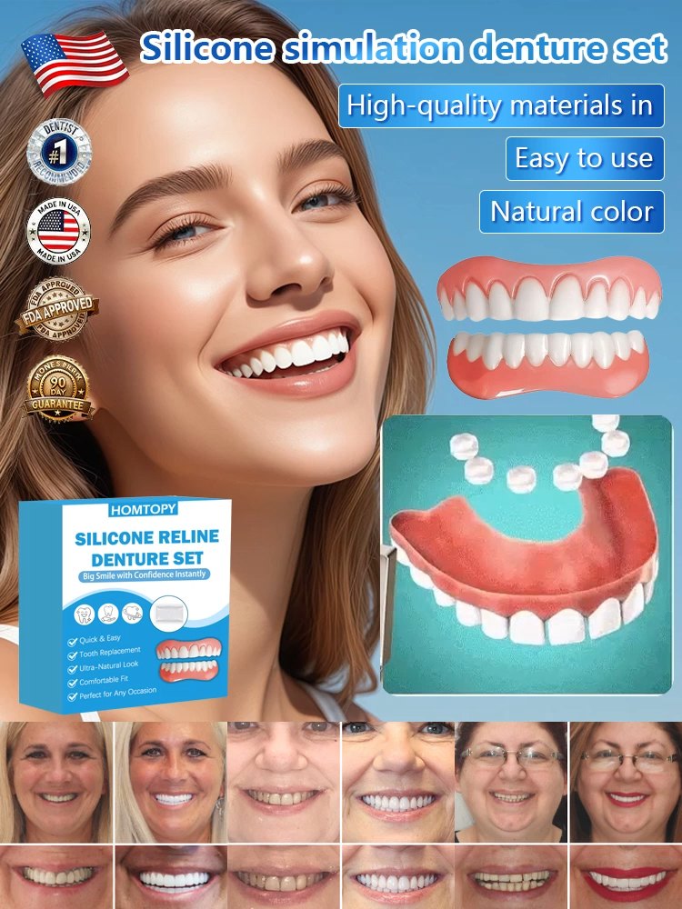 【Made in USA, FDA Approved】Custom Full Mouth Dentures Kit