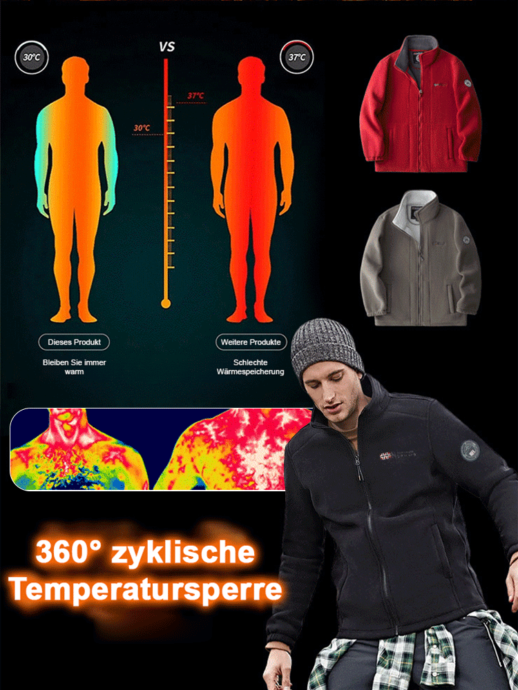 Herren-Fleecejacke für den Export nach Norwegen, ein- und doppelseitig tragbar