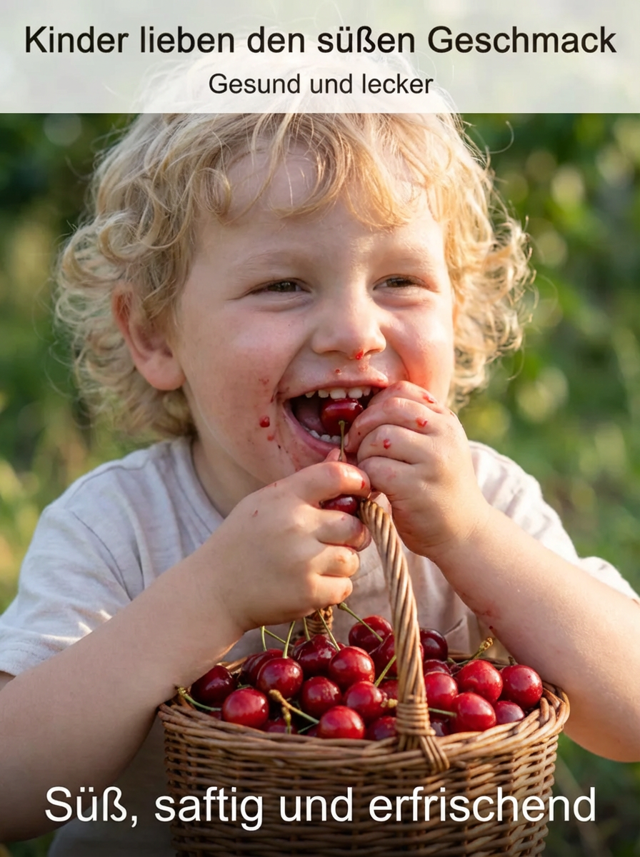 Süßkirschbaum für Anfänger: Extra große Früchte,kleiner Stein