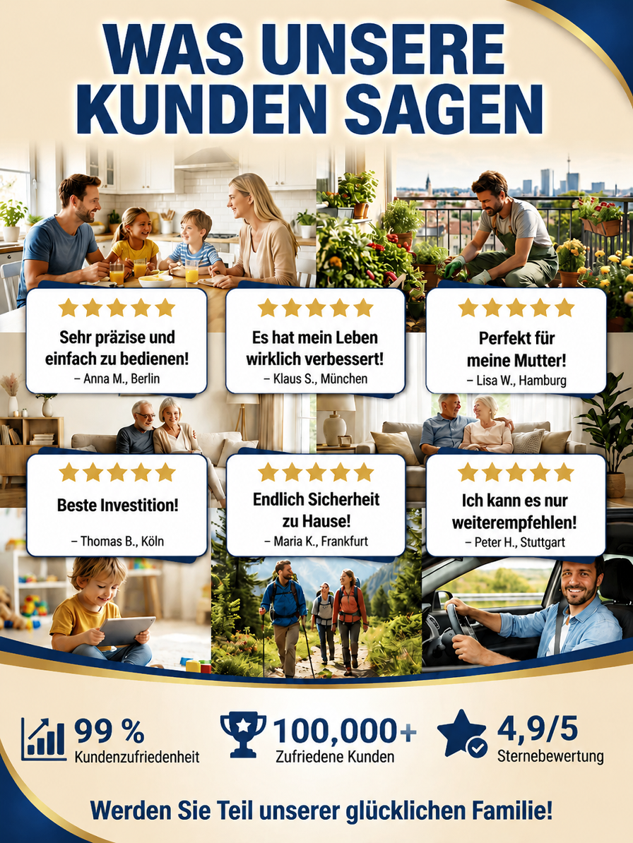 【Tragbares Blutzucker- & Pulsoximeter】3-Sekunden-Messung - 99 % Genauigkeit – ISO-geprüft