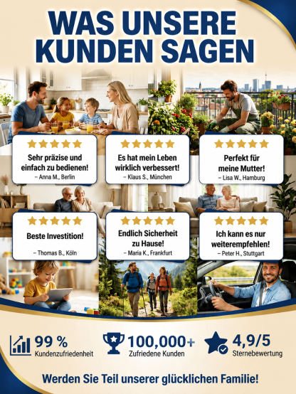 【Tragbares Blutzucker- & Pulsoximeter】3-Sekunden-Messung - 99 % Genauigkeit – ISO-geprüft
