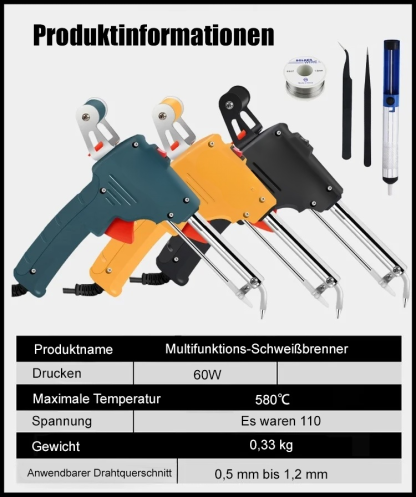 Handgehaltenes Lötset mit Innenheizungs-Lötkolben, 5-teiliges Set