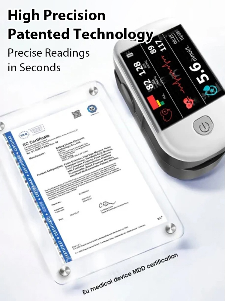 【🩺Non-Invasive Glucose and Oxygen Monitor】💝Measures blood glucose, blood pressure, and more without needles - ✨99% accuracy - 👨‍⚕️Recommended by cardiovascular experts