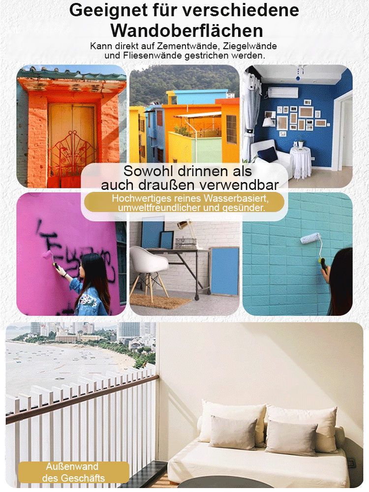 【Dekorationsmaterial Verkaufsrang Nummer eins】Formaldehydfreie, schnelltrocknende und wasserfeste Bodenfarbe