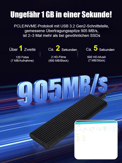【🔥16TB Mini-Festplatte mit großer Kapazität】💌8-Sekunden-Übertragung -💖Plug-and-Play -🖐️Handflächengröße -💻Kompatibel mit verschiedenen Geräten