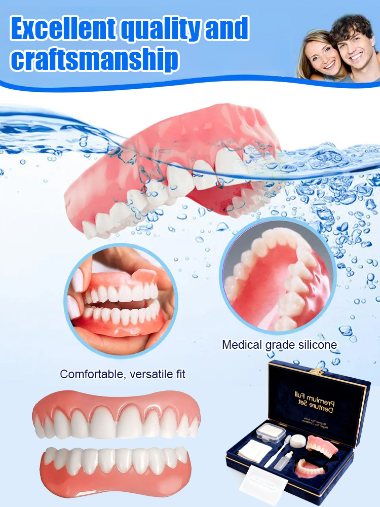 【Made in USA, FDA Approved】Custom Full Mouth Dentures Kit