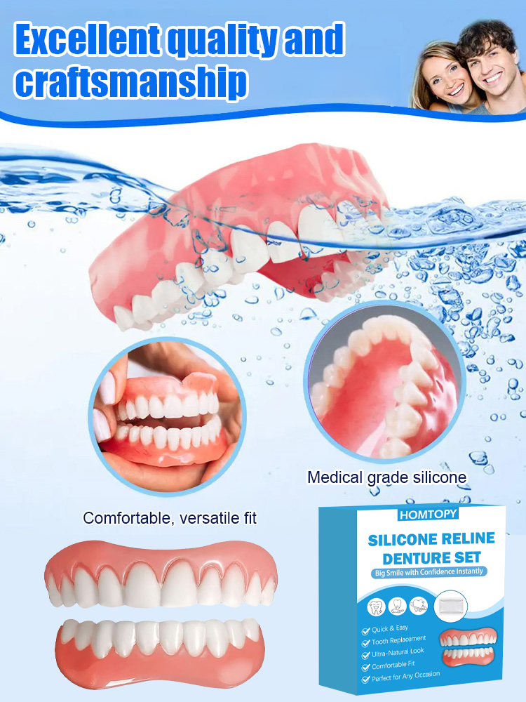 【Made in USA, FDA Approved】Custom Full Mouth Dentures Kit