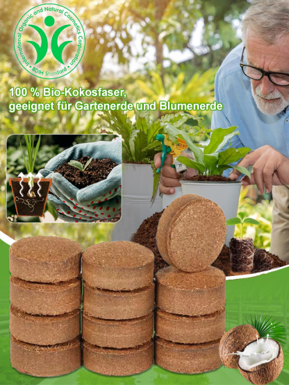 【Zehn Jahre ohne Düngung】Garten Kokosziegel Nährboden