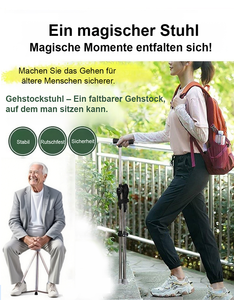 【In einer Sekunde zum Stuhl umwandelbar】Ausziehbarer Outdoor-Stockstuhl