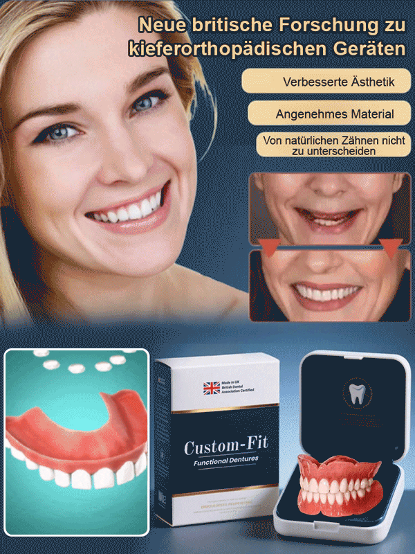 【In Zusammenarbeit mit der Charité Universitätsmedizin Berlin entwickelt】Hochrealistische Silikon-Vollkeramik-Zähne