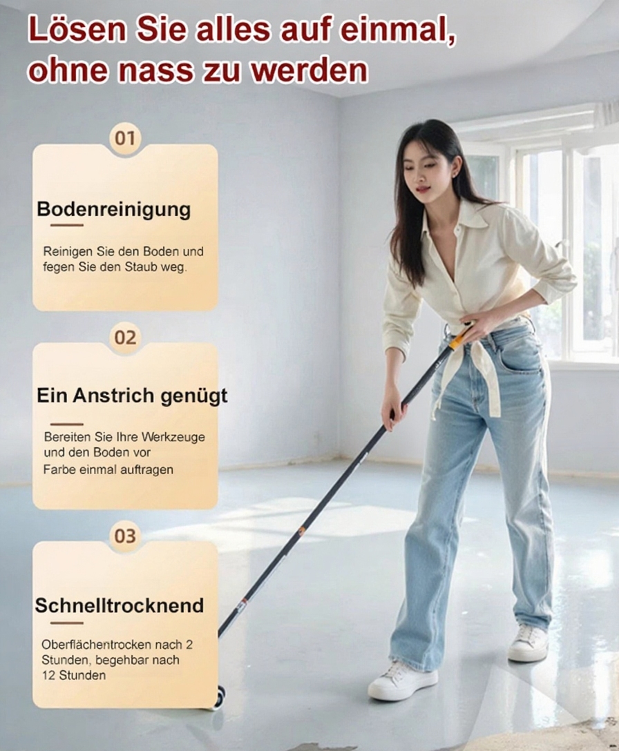 【Ungiftig und geruchlos】Umweltfreundliche, wasserbasierte Epoxid-Bodenbeschichtung