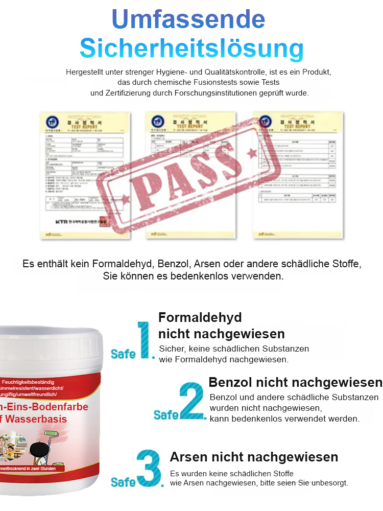 【Dekorationsmaterial Verkaufsrang Nummer eins】Formaldehydfreie, schnelltrocknende und wasserfeste Bodenfarbe