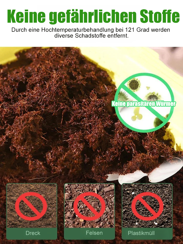 【Zehn Jahre ohne Düngung】Garten Kokosziegel Nährboden