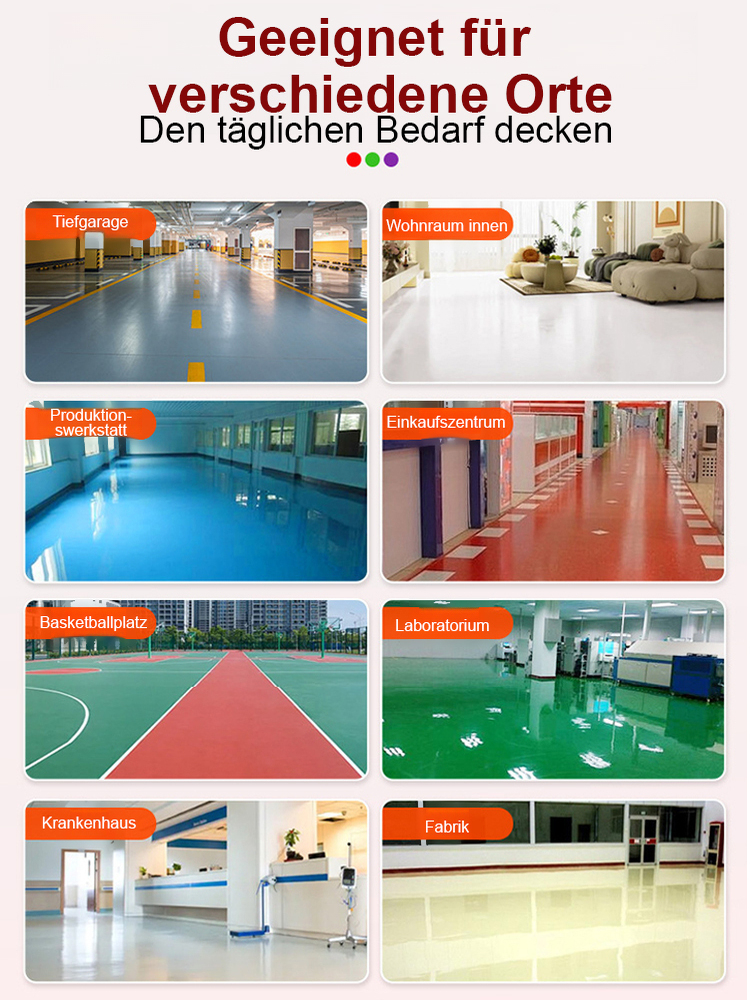 【Dekorationsmaterial Verkaufsrang Nummer eins】Formaldehydfreie, schnelltrocknende und wasserfeste Bodenfarbe