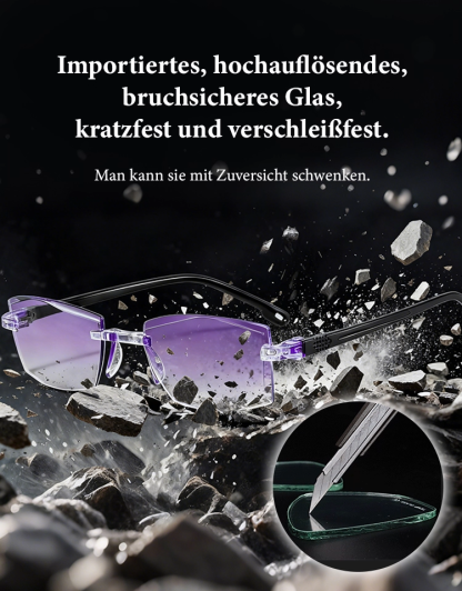 Unisex randlose Lesebrille mit Blaulichtfilter