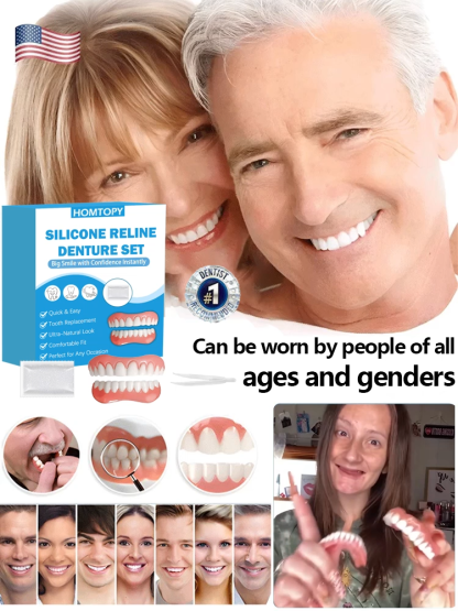 【Made in USA, FDA Approved】Custom Full Mouth Dentures Kit