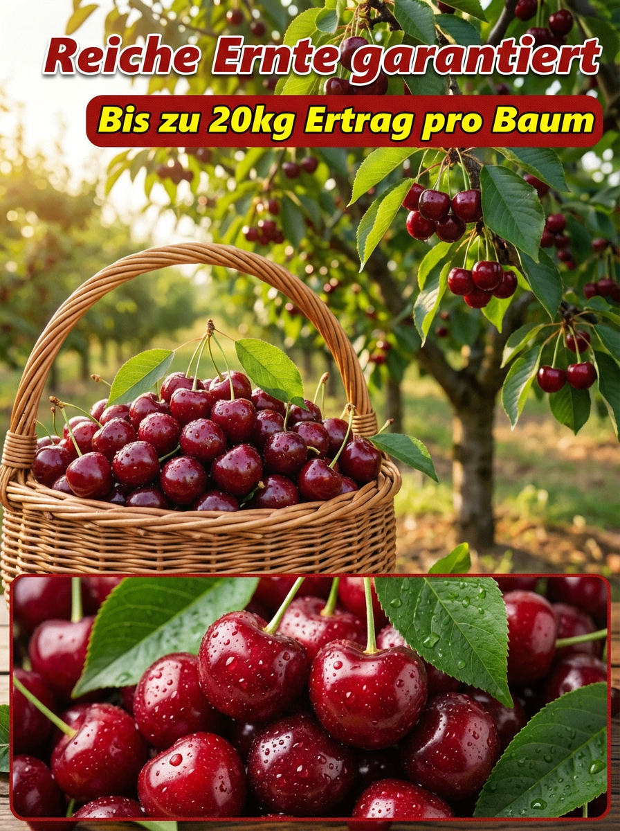 Süßkirschbaum für Anfänger: Extra große Früchte,kleiner Stein