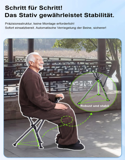 【In einer Sekunde zum Stuhl umwandelbar】Ausziehbarer Outdoor-Stockstuhl