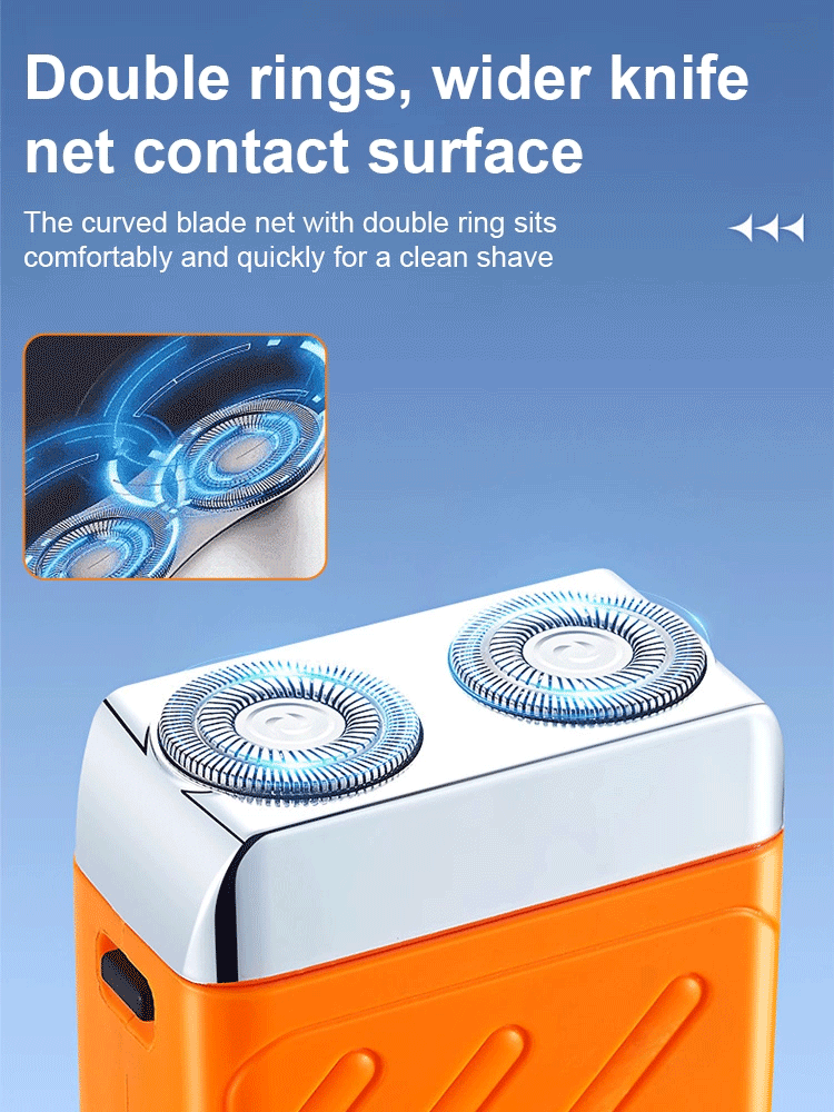 Double-head portable electric shaver