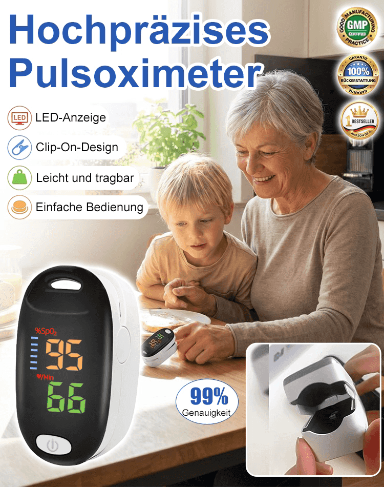 【Fehlerfreie Gesundheitsüberwachung】 Das unverzichtbare Pulsoximeter für zu Hause
