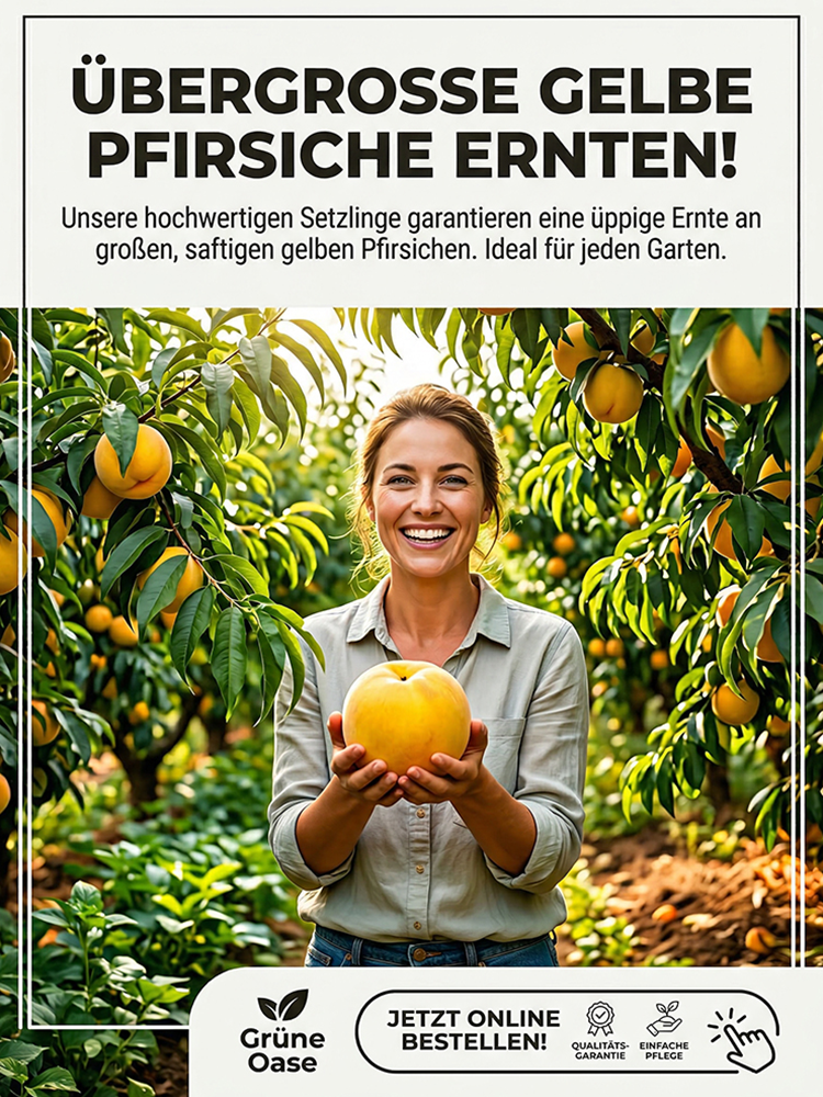 März verpasst? Ein Jahr gewartet! Ernten Sie jetzt saftig-süße Goldpfirsiche im eigenen Garten.