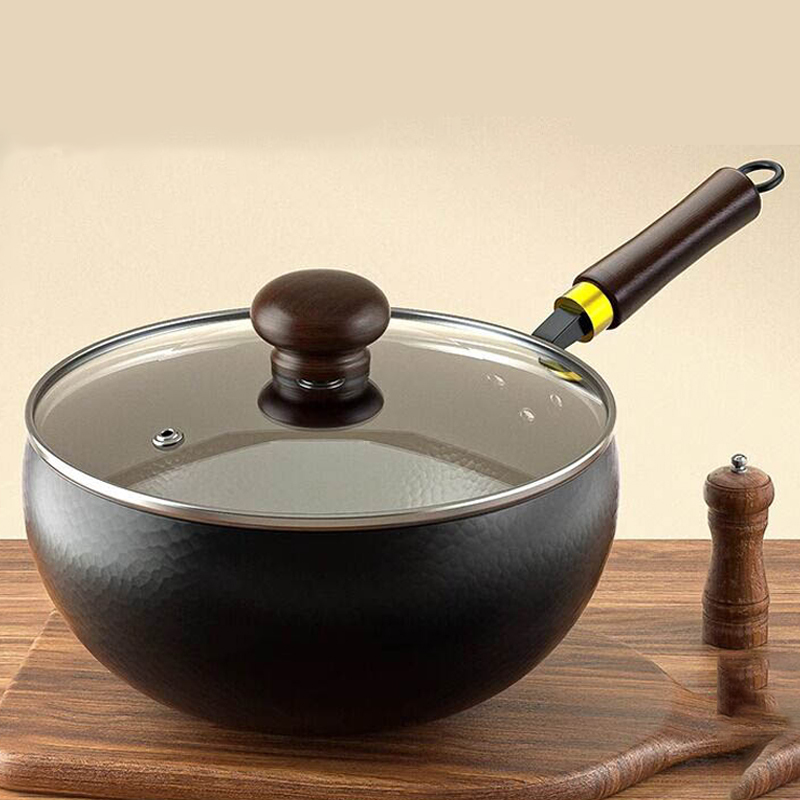 【Ohne Beschichtung, gesünder】Handgehämmerte Eisenpfanne