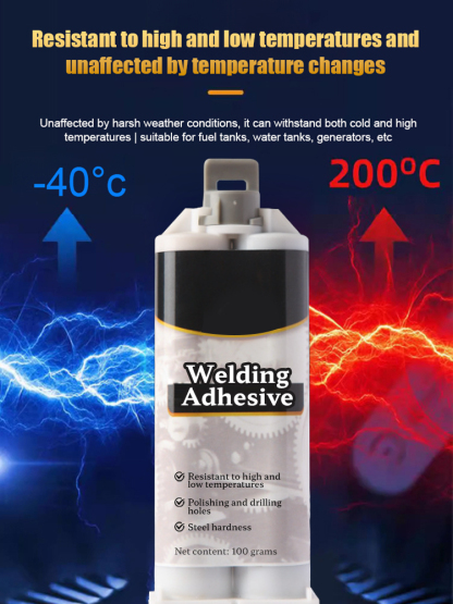 Crack welding metal casting adhesive