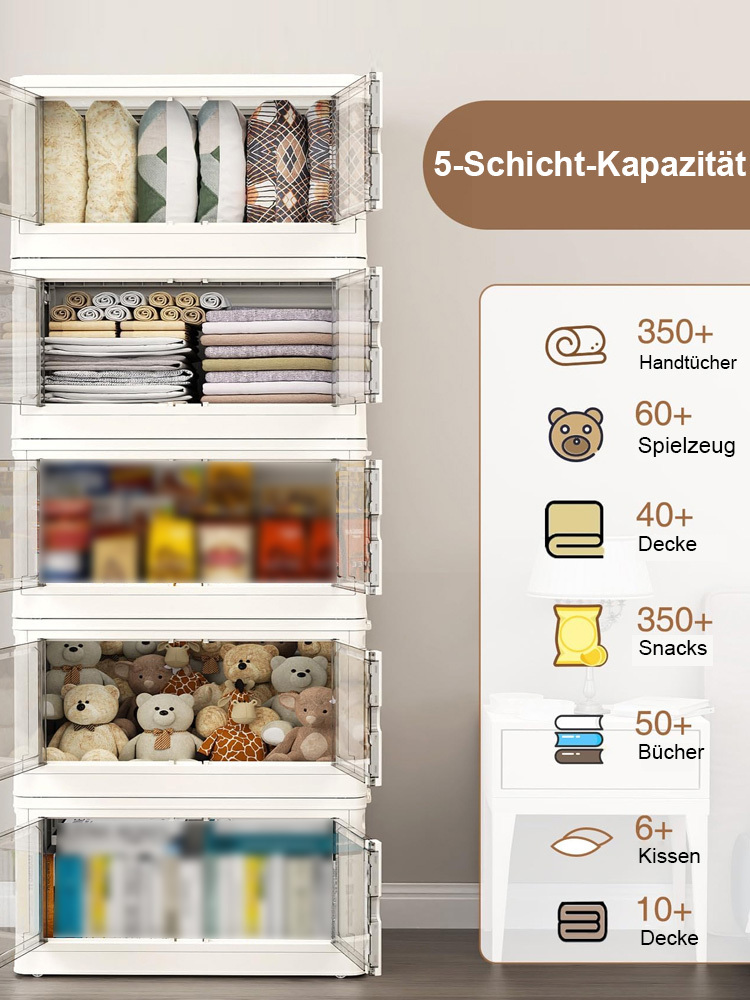 【Verstärktes Material, langlebig und umweltfreundlich】Installationsfreies faltbares Aufbewahrungsregal
