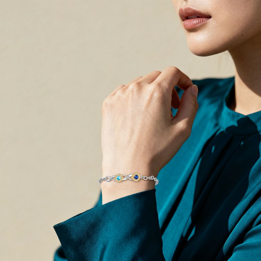 Personalised Sunflower Bracelet with 2–4 Names