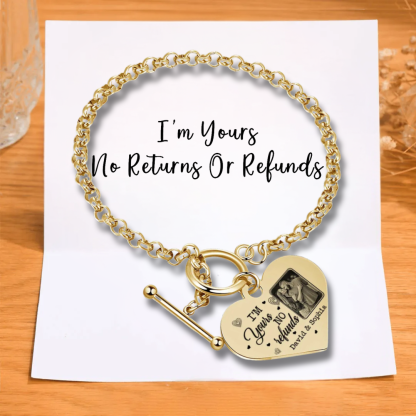Personalised Photo Bracelet Set I’m Yours No Returns or Refunds Gift for Her