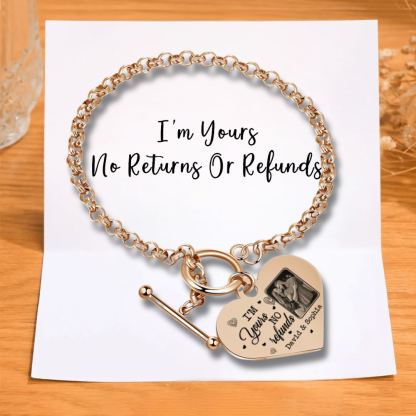 Personalised Photo Bracelet Set I’m Yours No Returns or Refunds Gift for Her