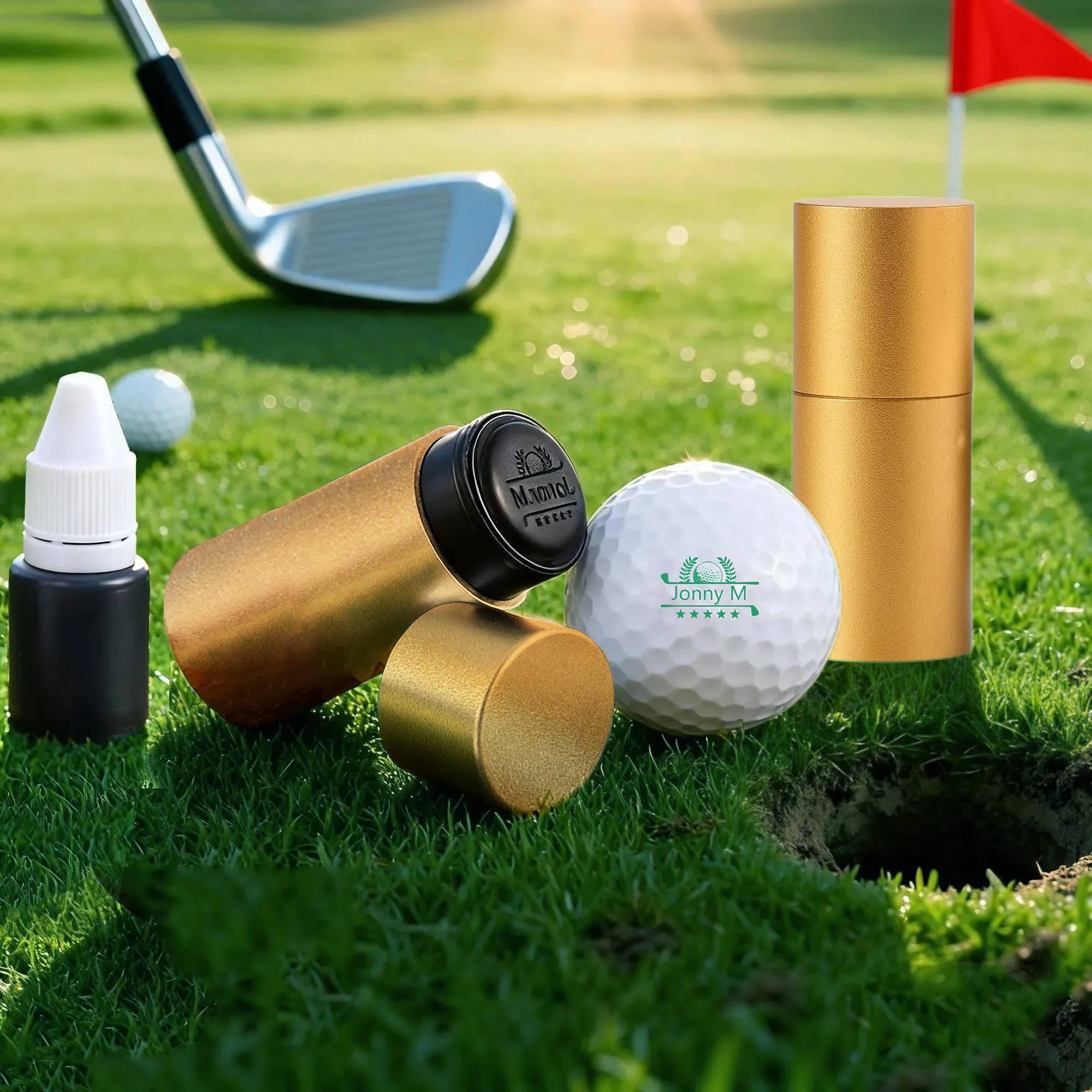 Personalized Golf Ball Stamp, Sleek Metal Case Practical Gift for Golfers
