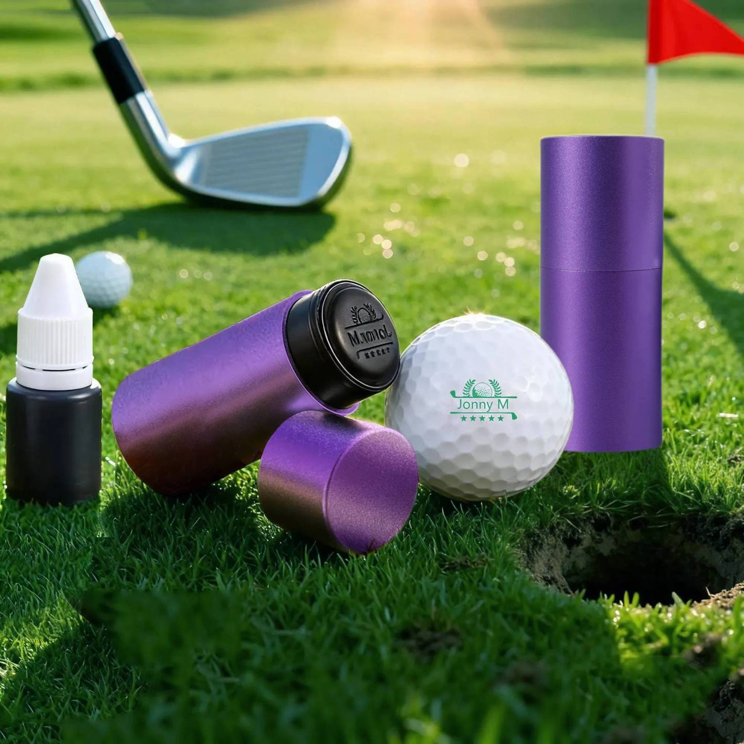 Personalized Golf Ball Stamp, Sleek Metal Case Practical Gift for Golfers