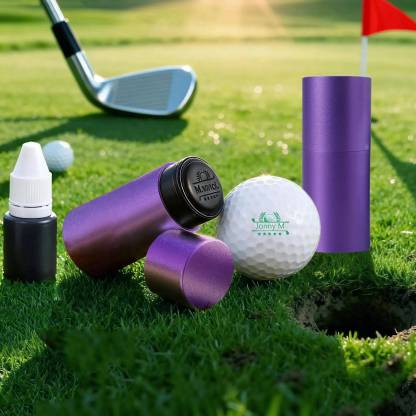Personalized Golf Ball Stamp, Sleek Metal Case Practical Gift for Golfers