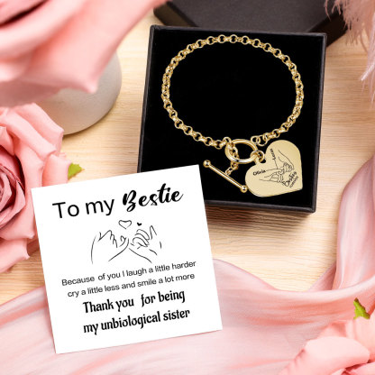 Personalized Pinky Promise Besties Forever Bracelet Custom 2 Names Gift Set for Friends