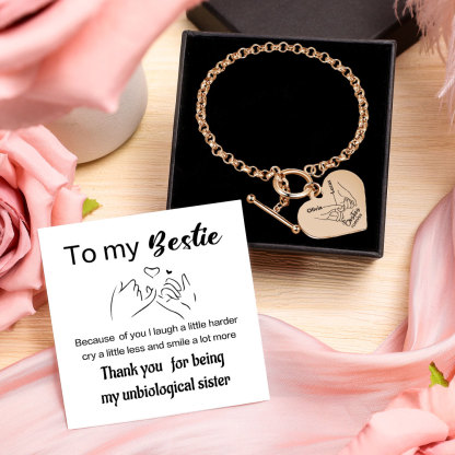 Personalized Pinky Promise Besties Forever Bracelet Custom 2 Names Gift Set for Friends