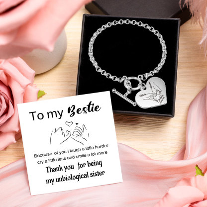 Personalized Pinky Promise Besties Forever Bracelet Custom 2 Names Gift Set for Friends