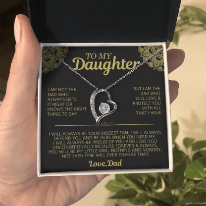 To My Daughter Heart Necklace Dad to Daughter Necklace Birthday Gift for Her - I Will Always Be Proud Of You