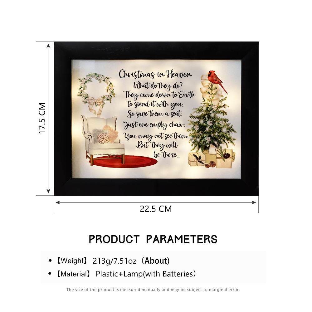 Christmas In Heaven Frame Lighted Shadow Box Sympathy Gifts