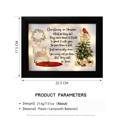 Christmas In Heaven Frame Lighted Shadow Box Sympathy Gifts