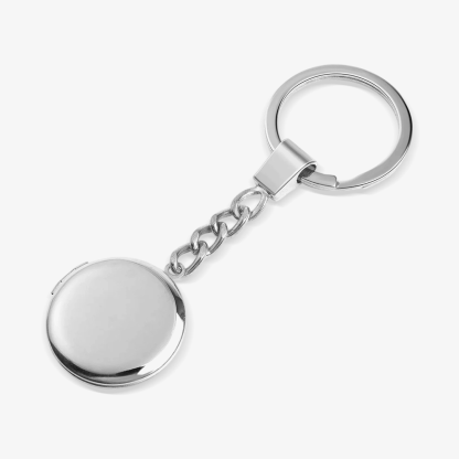 Photo Locket Keychain In Silver Personalized 2 Photos Gift for Family